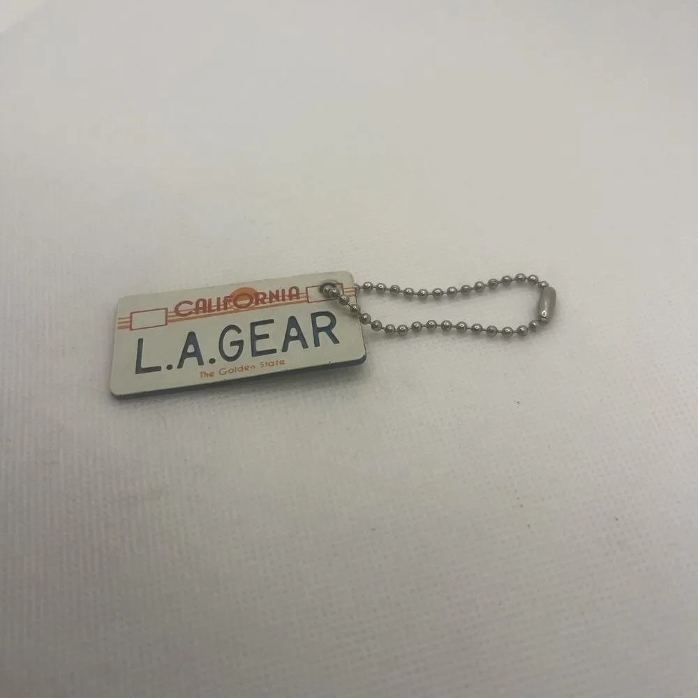 Vintage LA Gear California License Plate Key Chain Retro Shoe Tag 90s